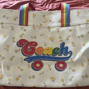 Coach rainbow tote bag